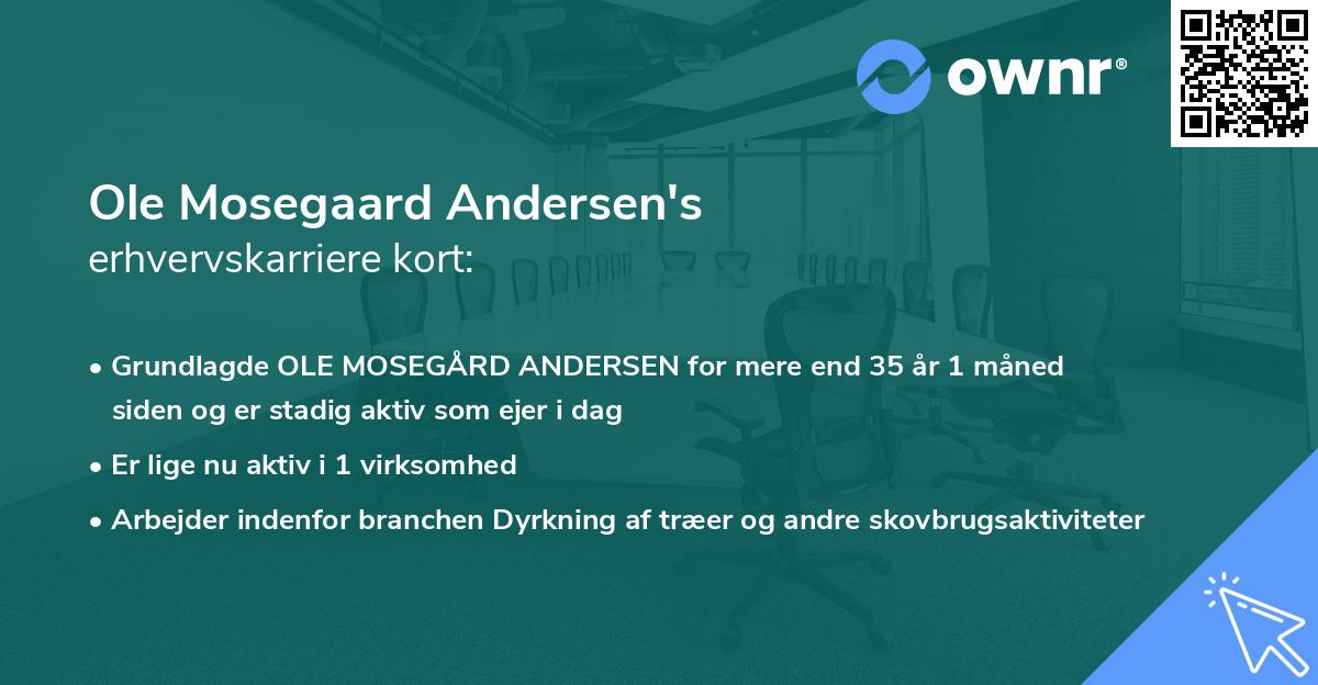 Ole Mosegaard Andersen's erhvervskarriere kort