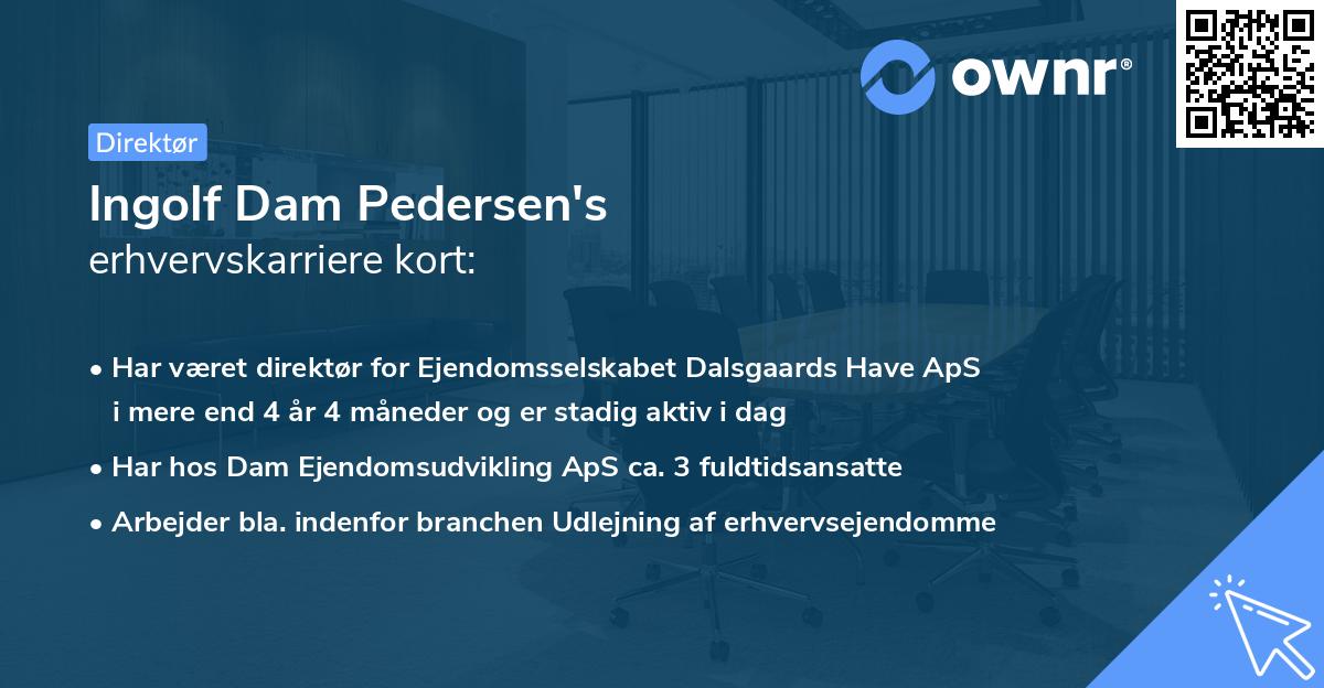 Ingolf Dam Pedersen's erhvervskarriere kort