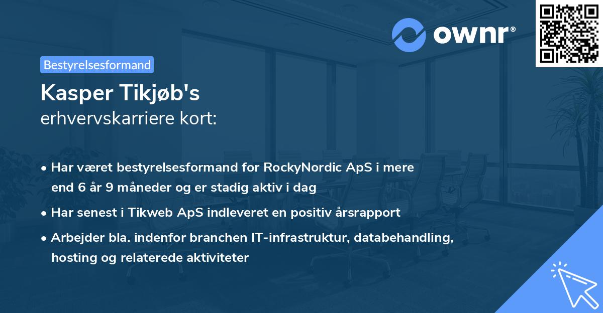 Kasper Tikjøb's erhvervskarriere kort