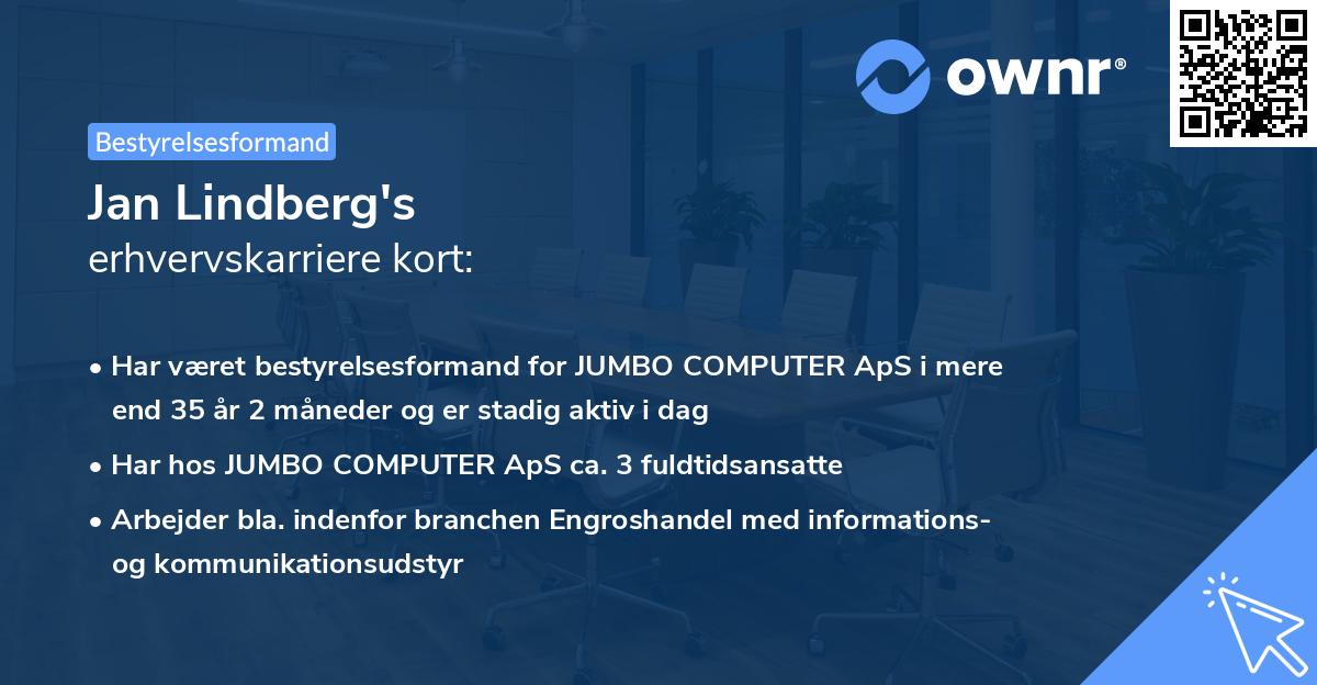 Jan Lindberg's erhvervskarriere kort