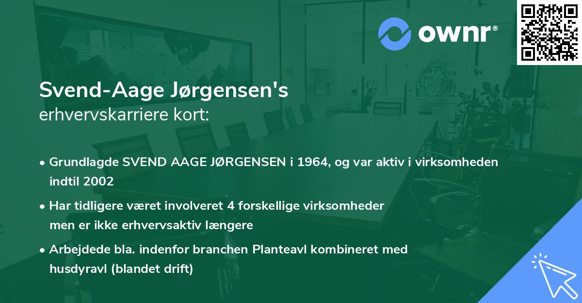 Svend-Aage Jørgensen's erhvervskarriere kort