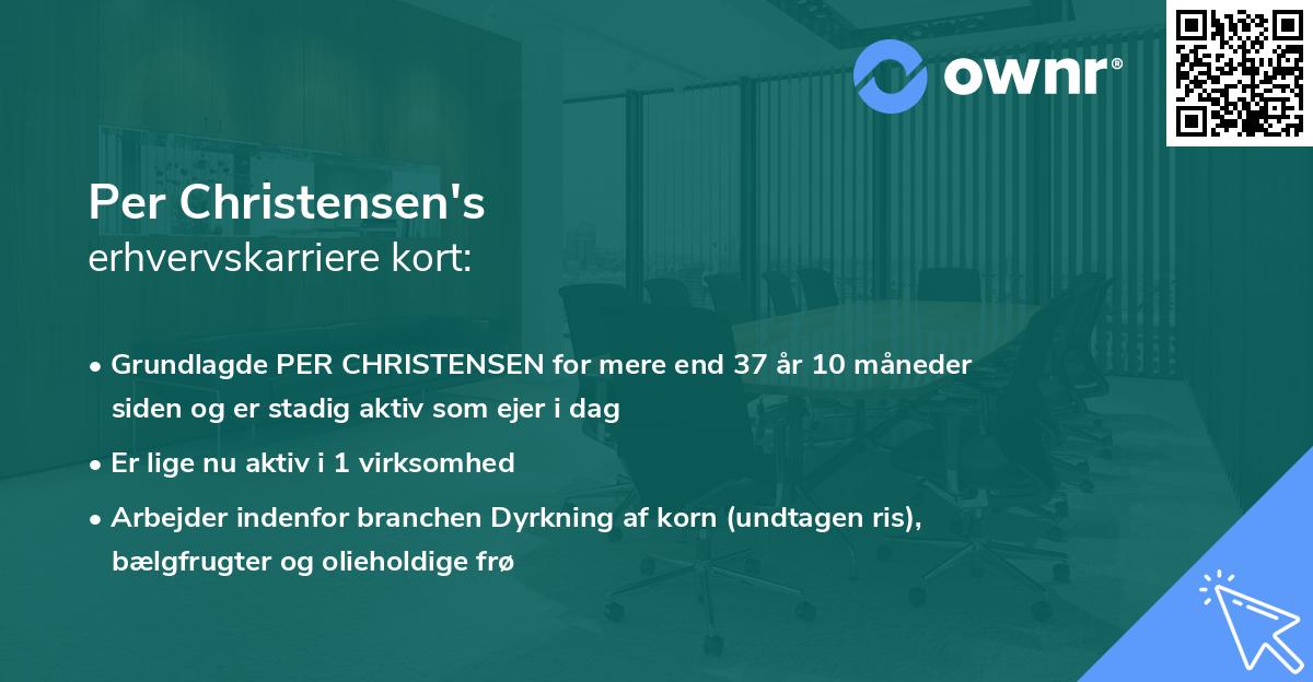 Per Christensen's erhvervskarriere kort