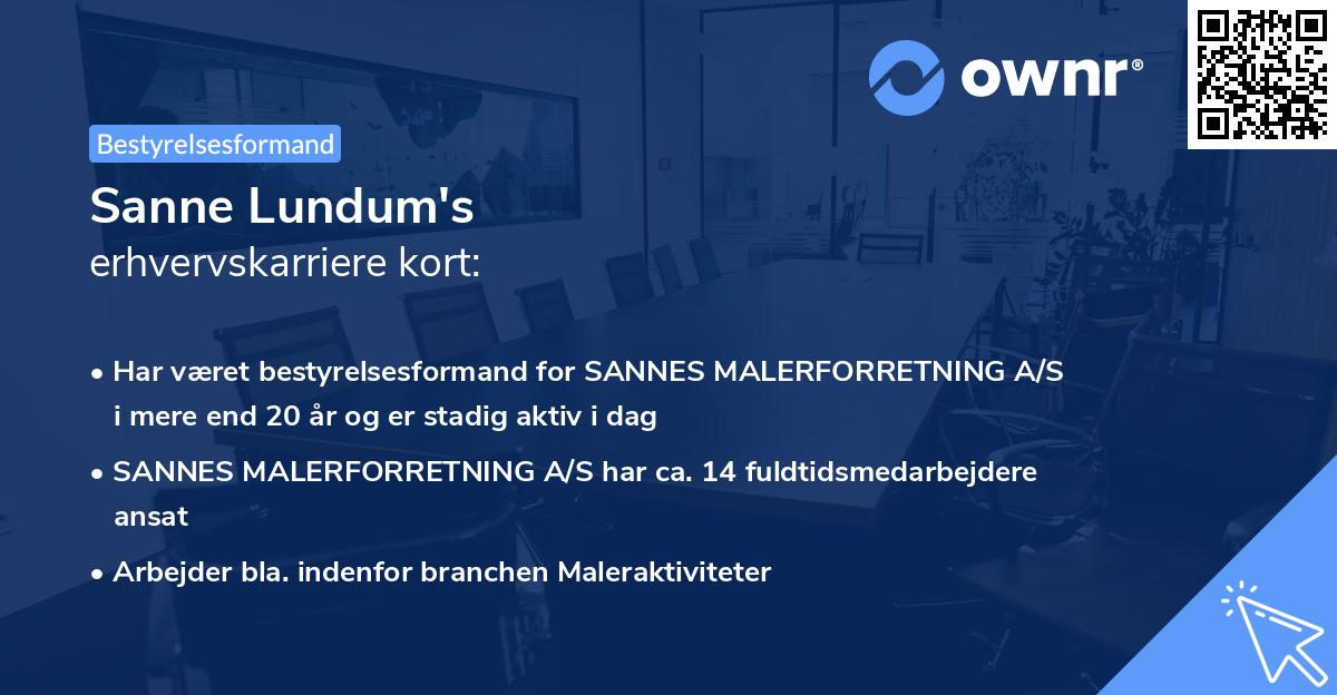 Sanne Lundum's erhvervskarriere kort