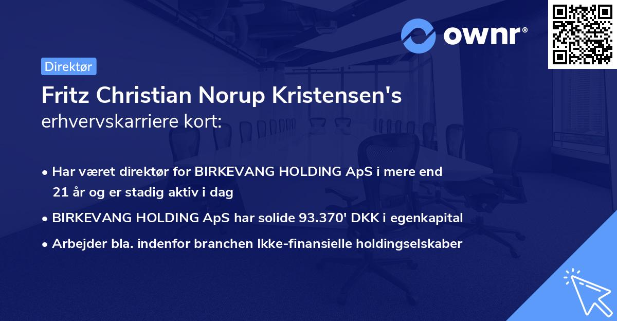 Fritz Christian Norup Kristensen's erhvervskarriere kort