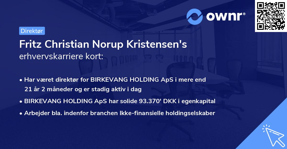 Fritz Christian Norup Kristensen's erhvervskarriere kort