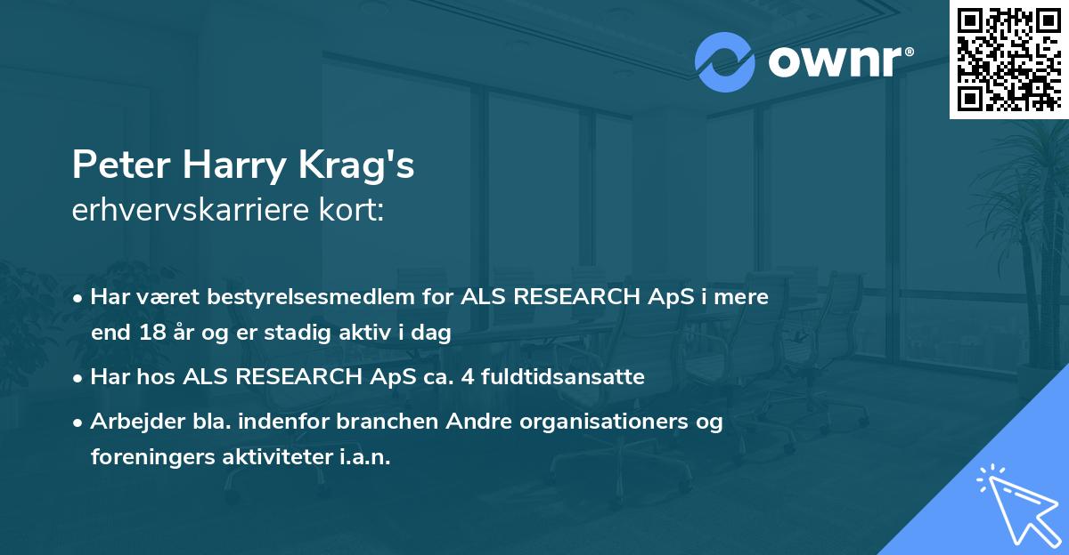 Peter Harry Krag's erhvervskarriere kort