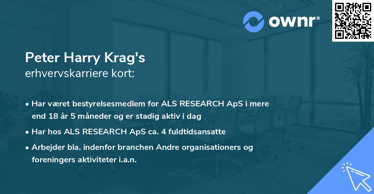 Peter Harry Krag's erhvervskarriere kort