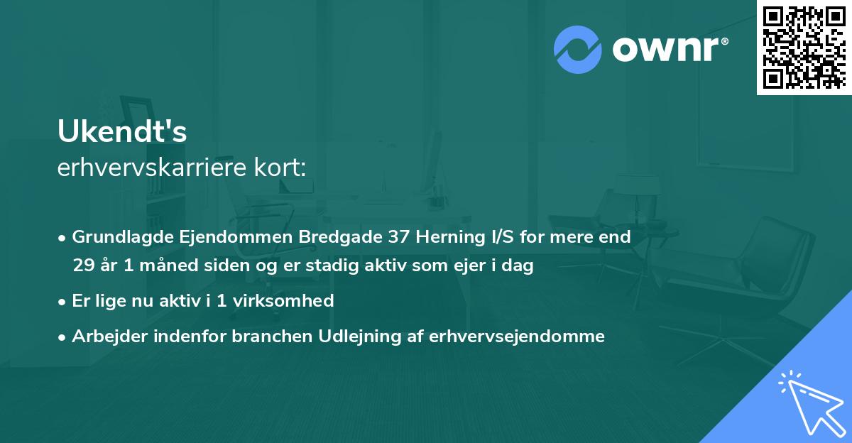 Ukendt's erhvervskarriere kort