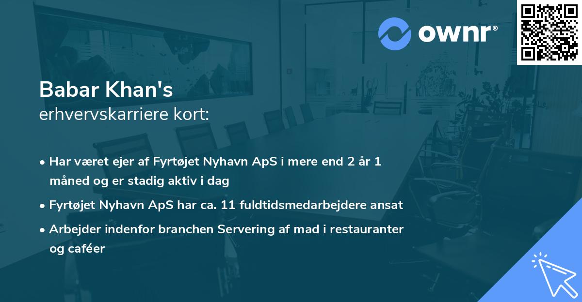 Babar Khan's erhvervskarriere kort