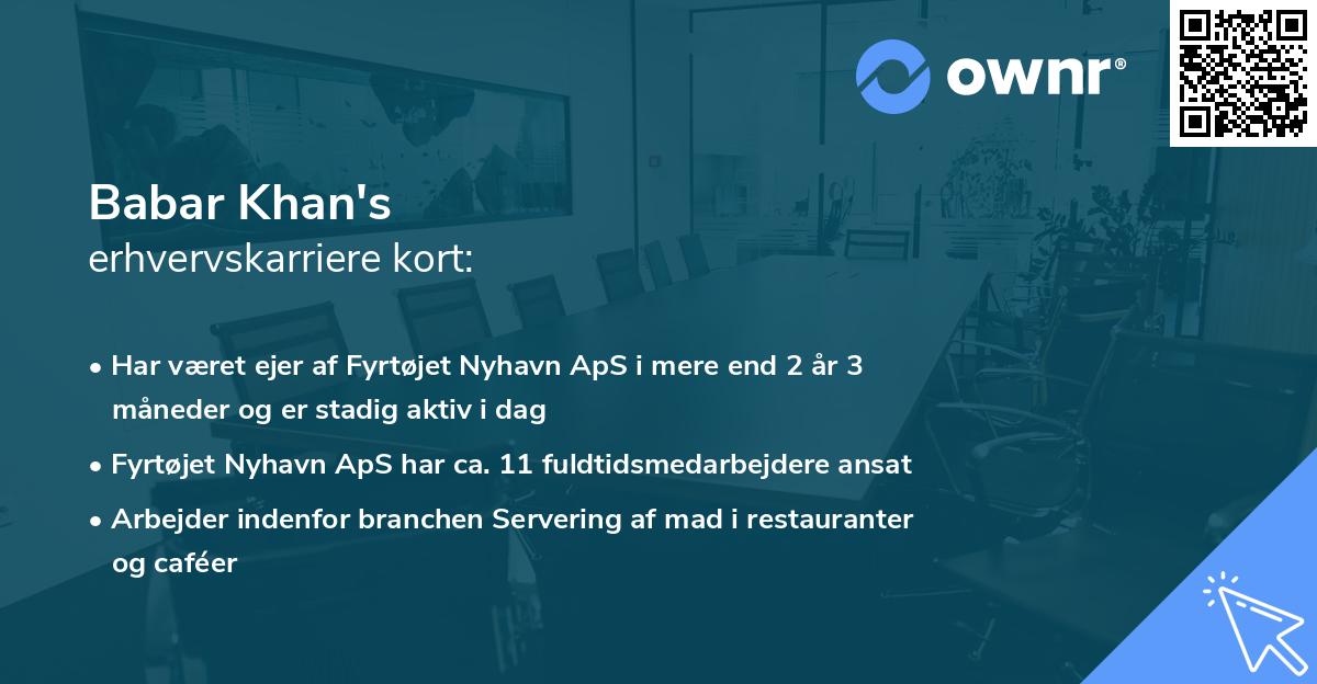 Babar Khan's erhvervskarriere kort