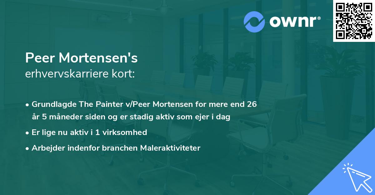 Peer Mortensen's erhvervskarriere kort