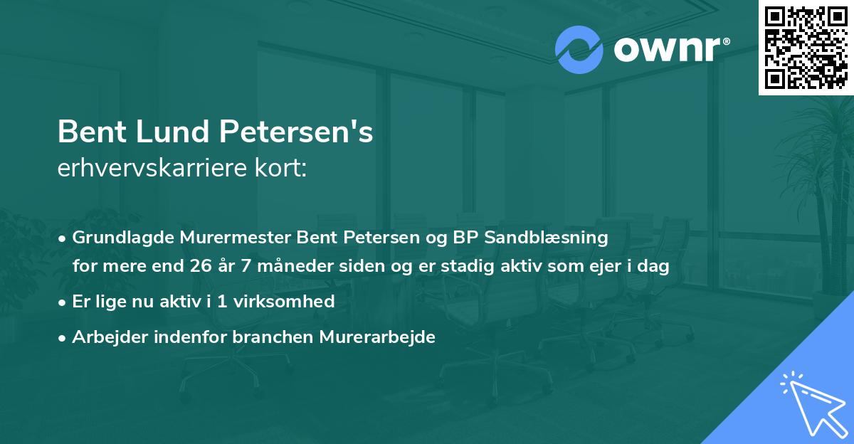 Bent Lund Petersen's erhvervskarriere kort