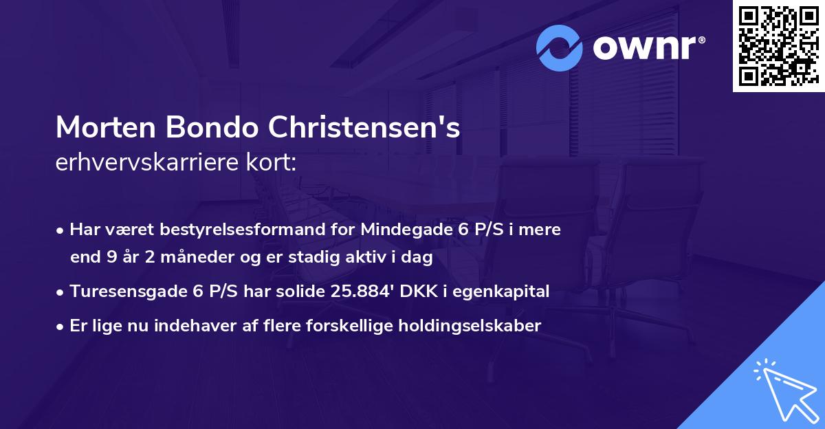Morten Bondo Christensen's erhvervskarriere kort
