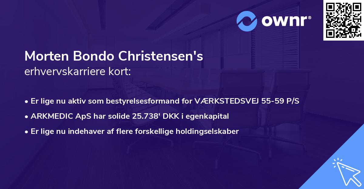 Morten Bondo Christensen's erhvervskarriere kort