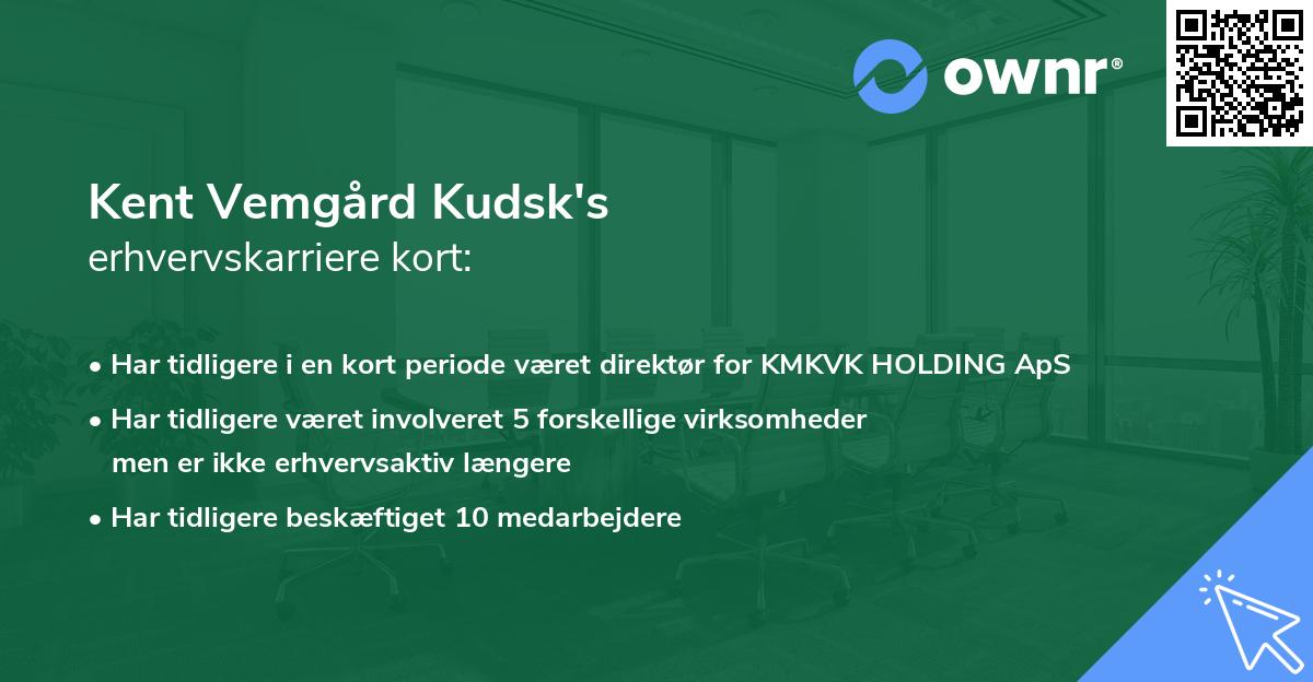 Kent Vemgård Kudsk's erhvervskarriere kort