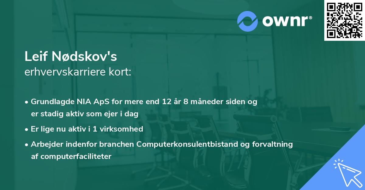 Leif Nødskov's erhvervskarriere kort