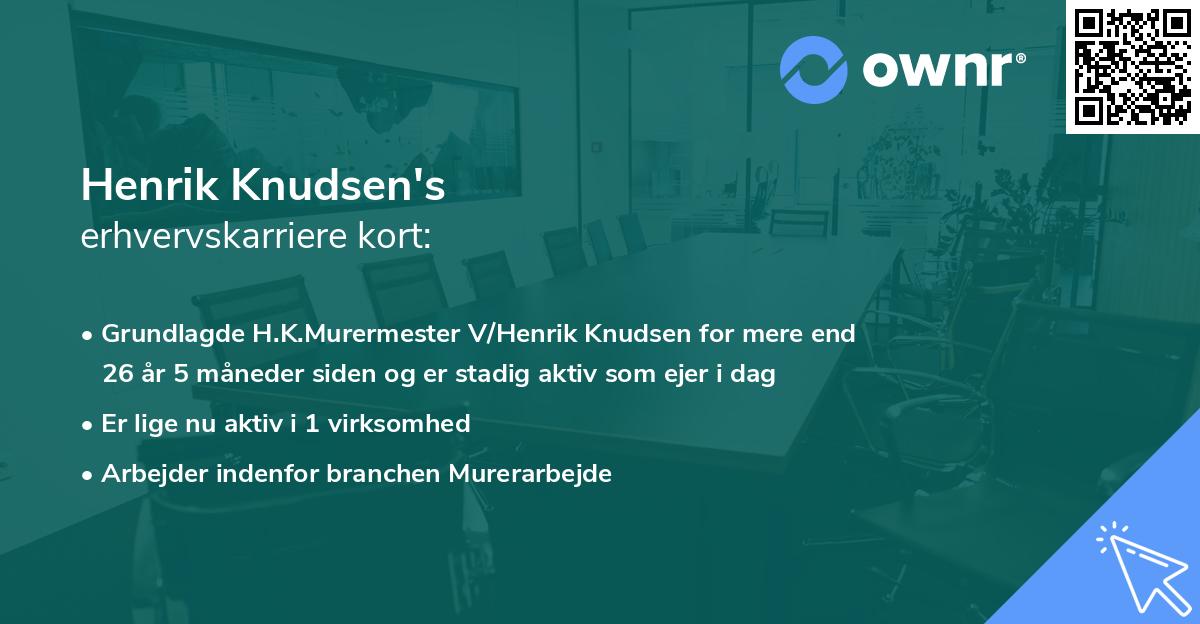 Henrik Knudsen's erhvervskarriere kort