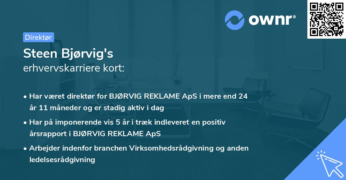 Steen Bjørvig's erhvervskarriere kort