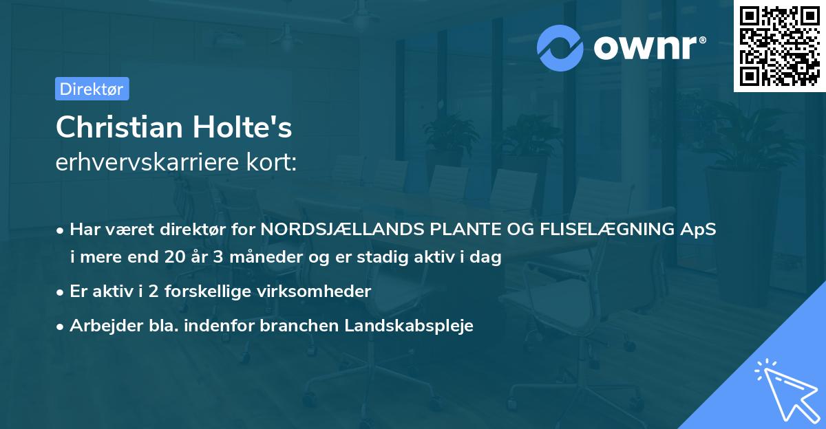 Christian Holte's erhvervskarriere kort