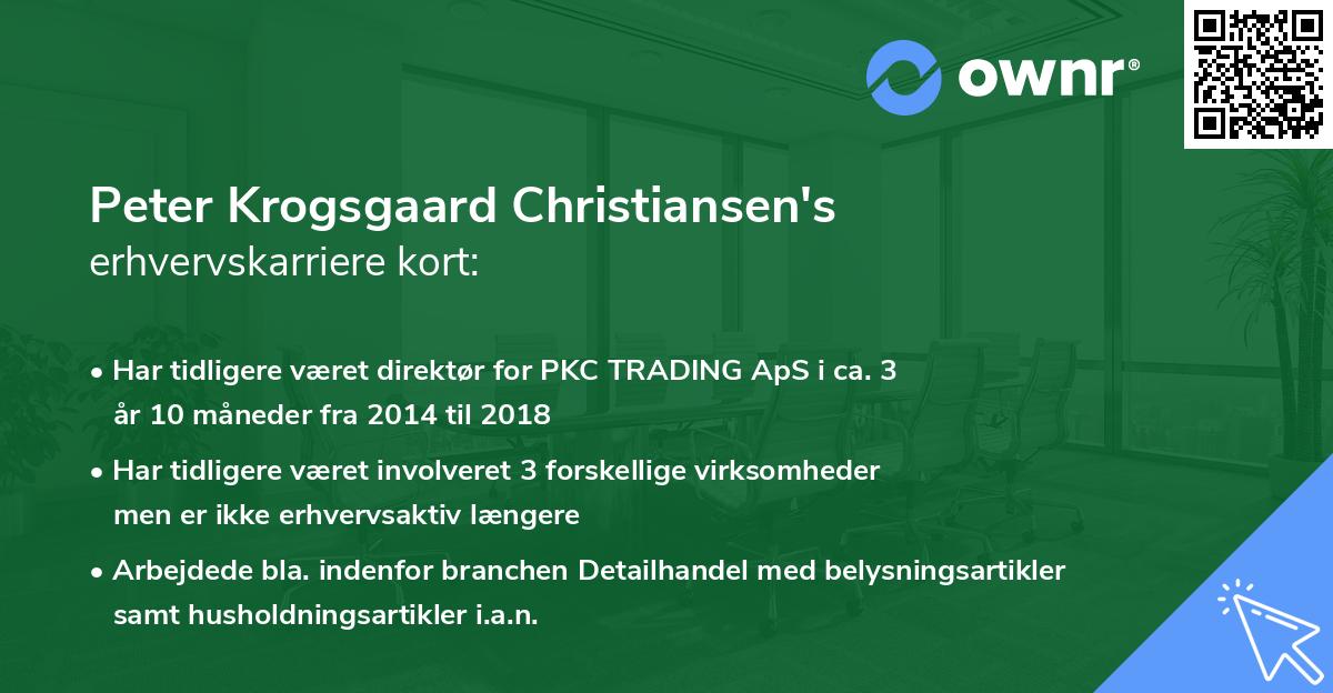 Peter Krogsgaard Christiansen's erhvervskarriere kort