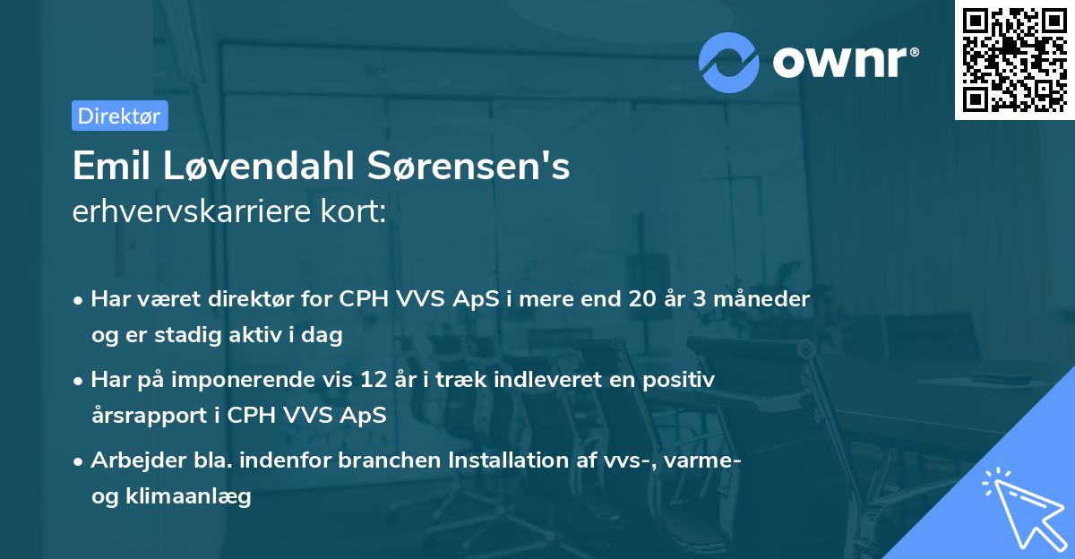 Emil Løvendahl Sørensen's erhvervskarriere kort