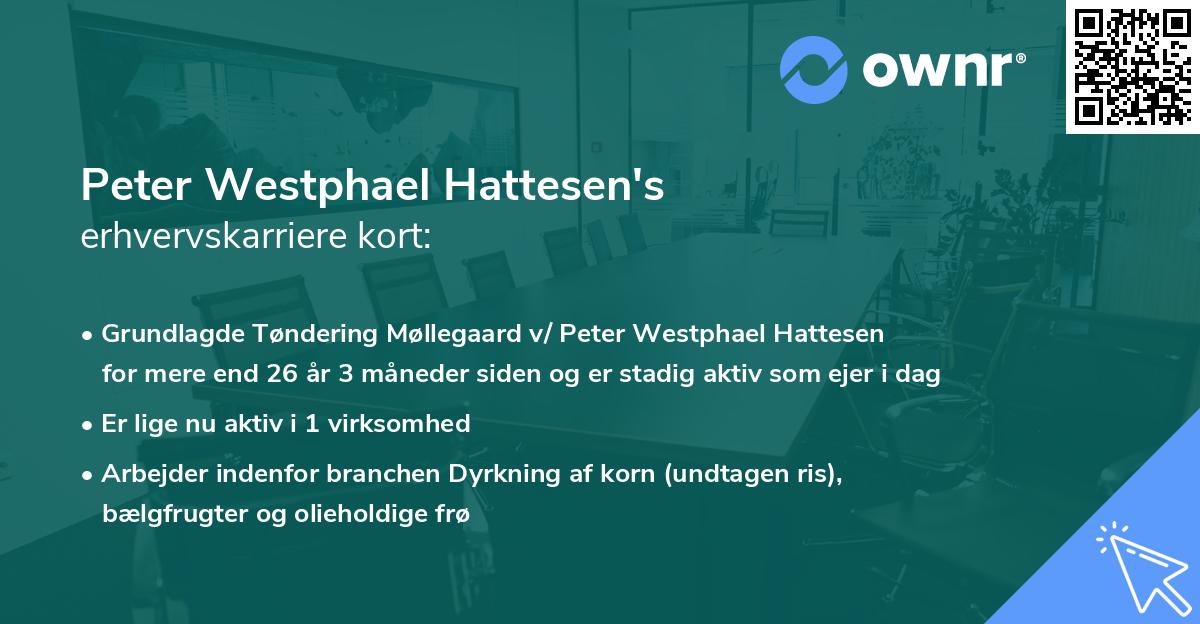 Peter Westphael Hattesen's erhvervskarriere kort