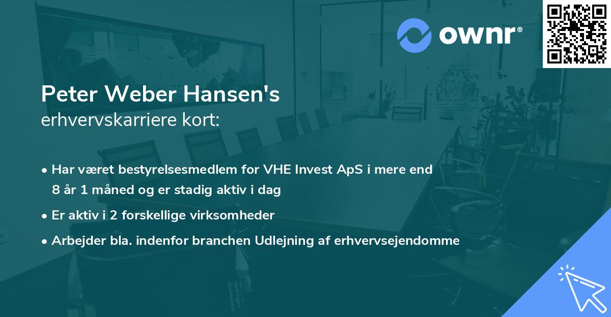Peter Weber Hansen's erhvervskarriere kort