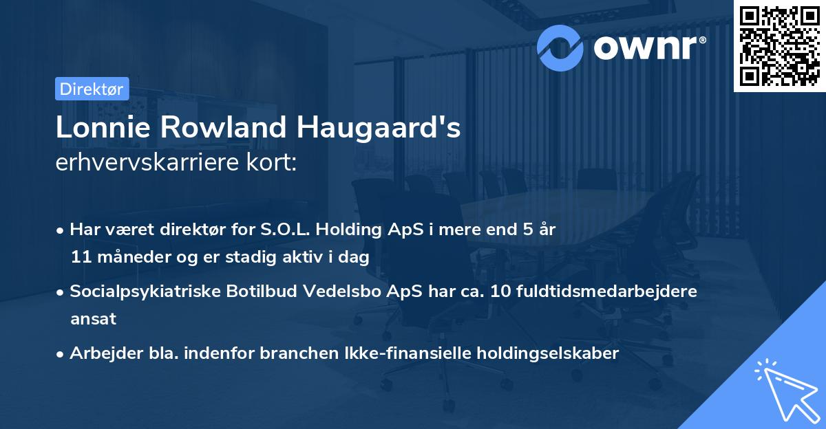Lonnie Rowland Haugaard's erhvervskarriere kort