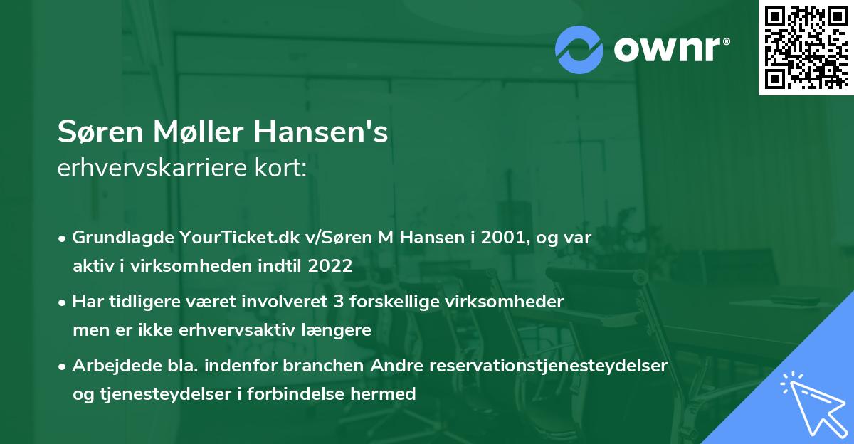 Søren Møller Hansen's erhvervskarriere kort