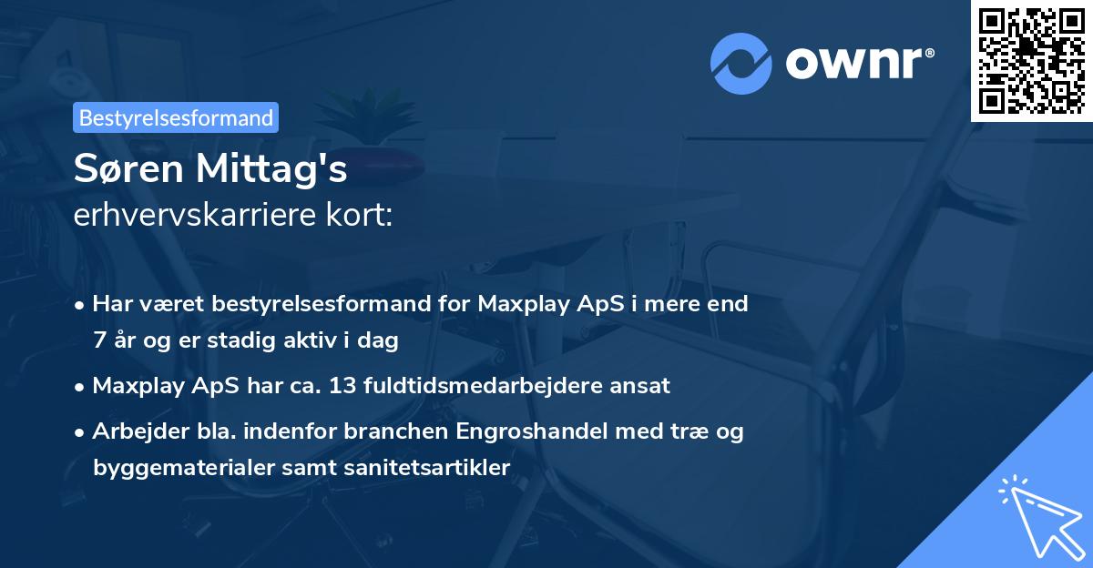 Søren Mittag's erhvervskarriere kort