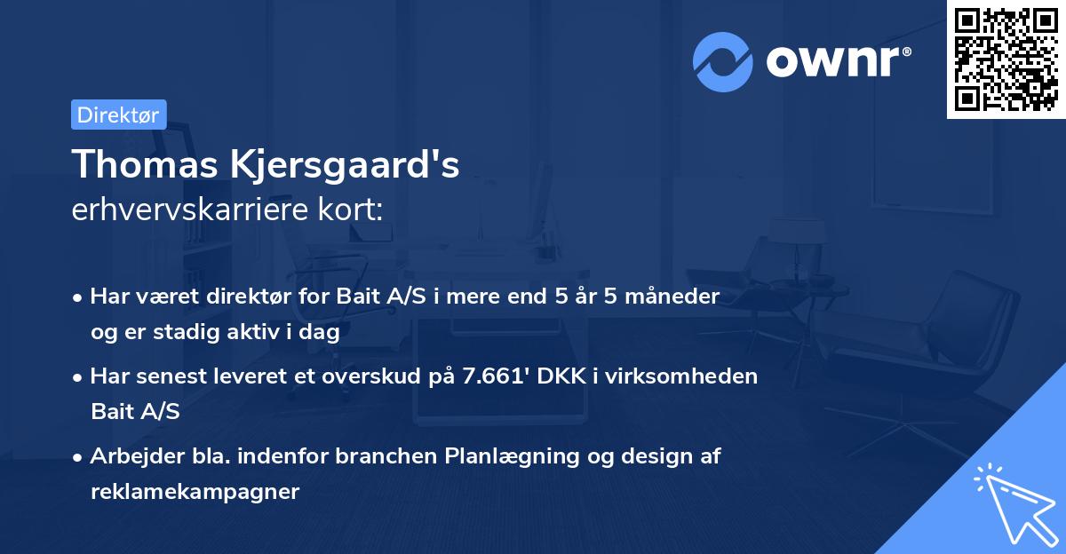 Thomas Kjersgaard's erhvervskarriere kort