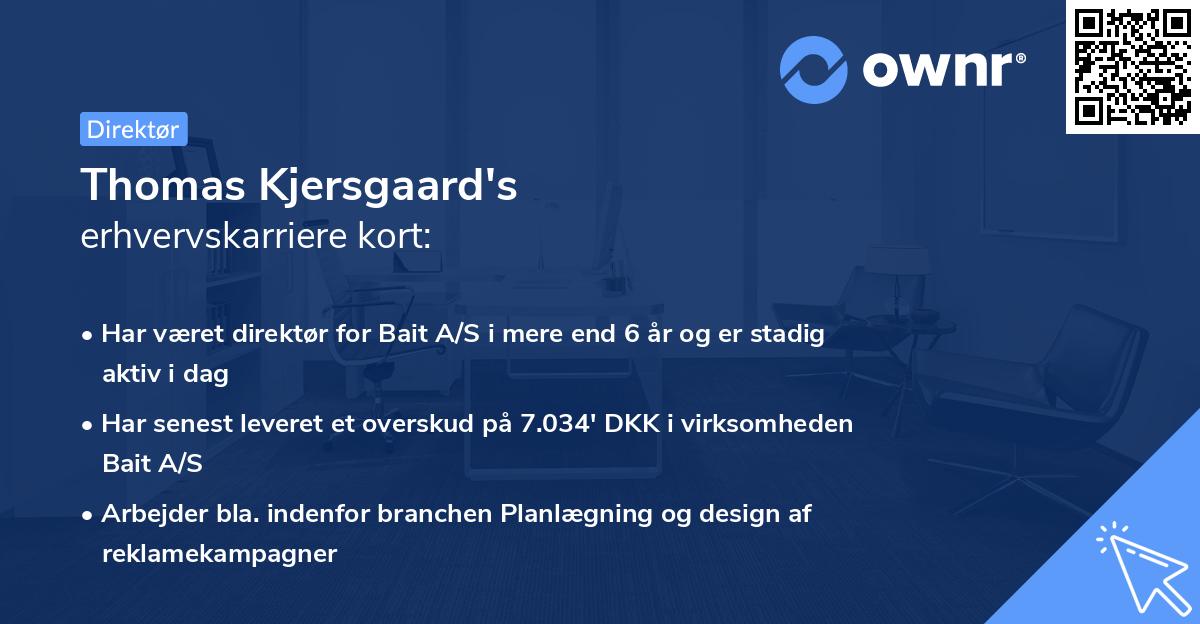 Thomas Kjersgaard's erhvervskarriere kort