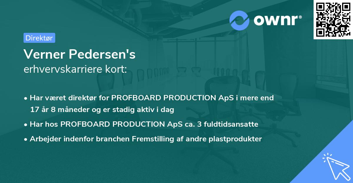 Verner Pedersen's erhvervskarriere kort