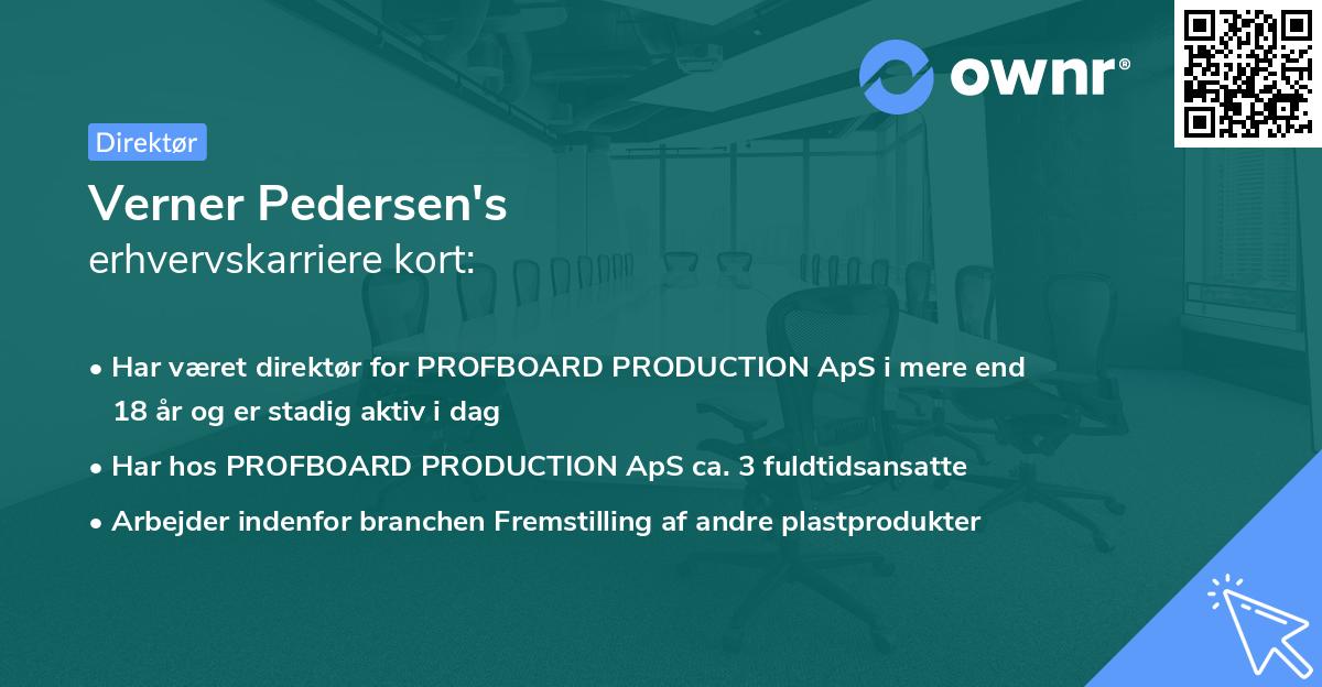 Verner Pedersen's erhvervskarriere kort