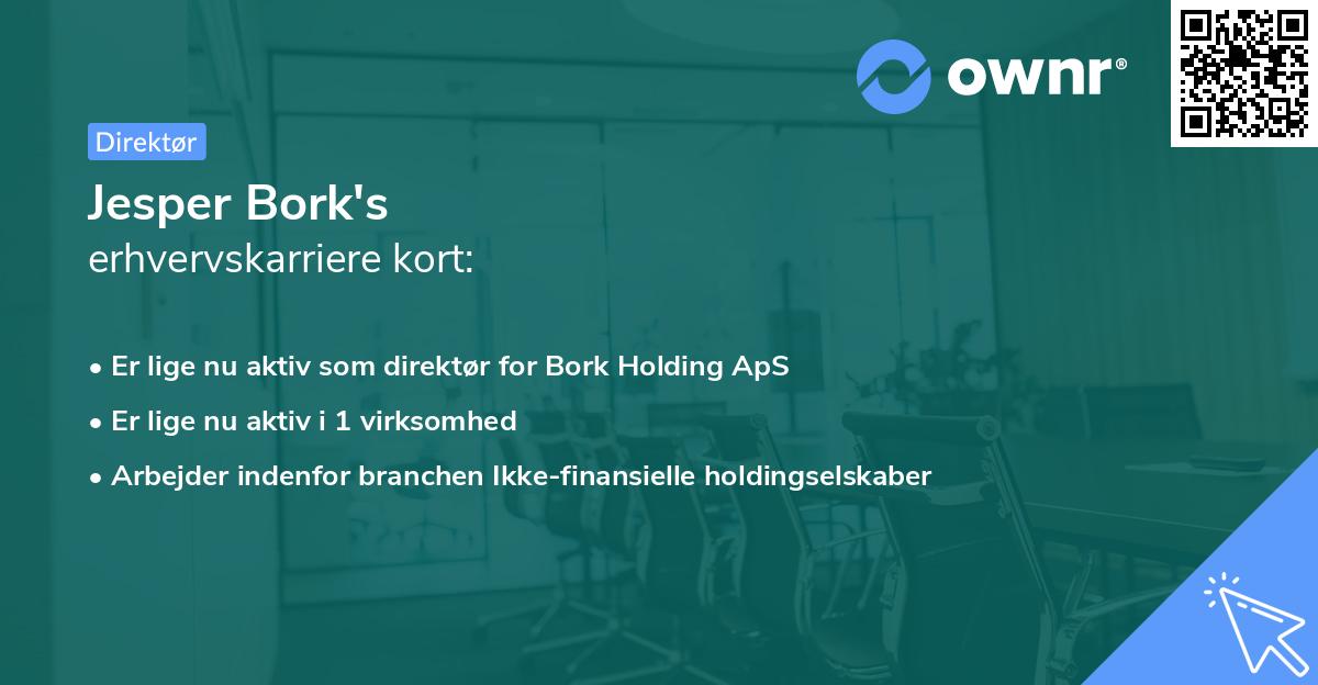 Jesper Bork's erhvervskarriere kort