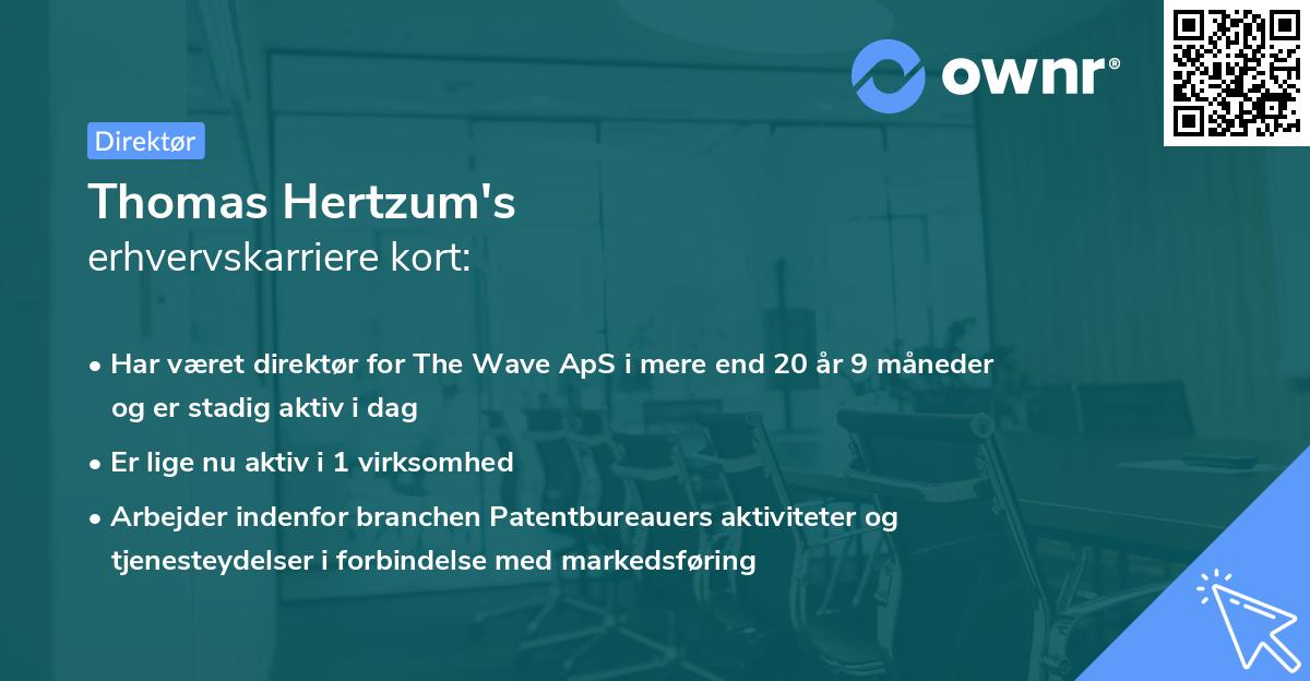 Thomas Hertzum's erhvervskarriere kort