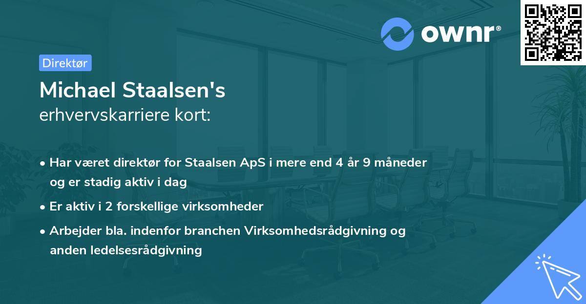 Michael Staalsen's erhvervskarriere kort