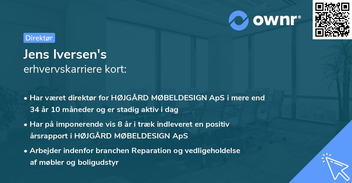 Jens Iversen's erhvervskarriere kort