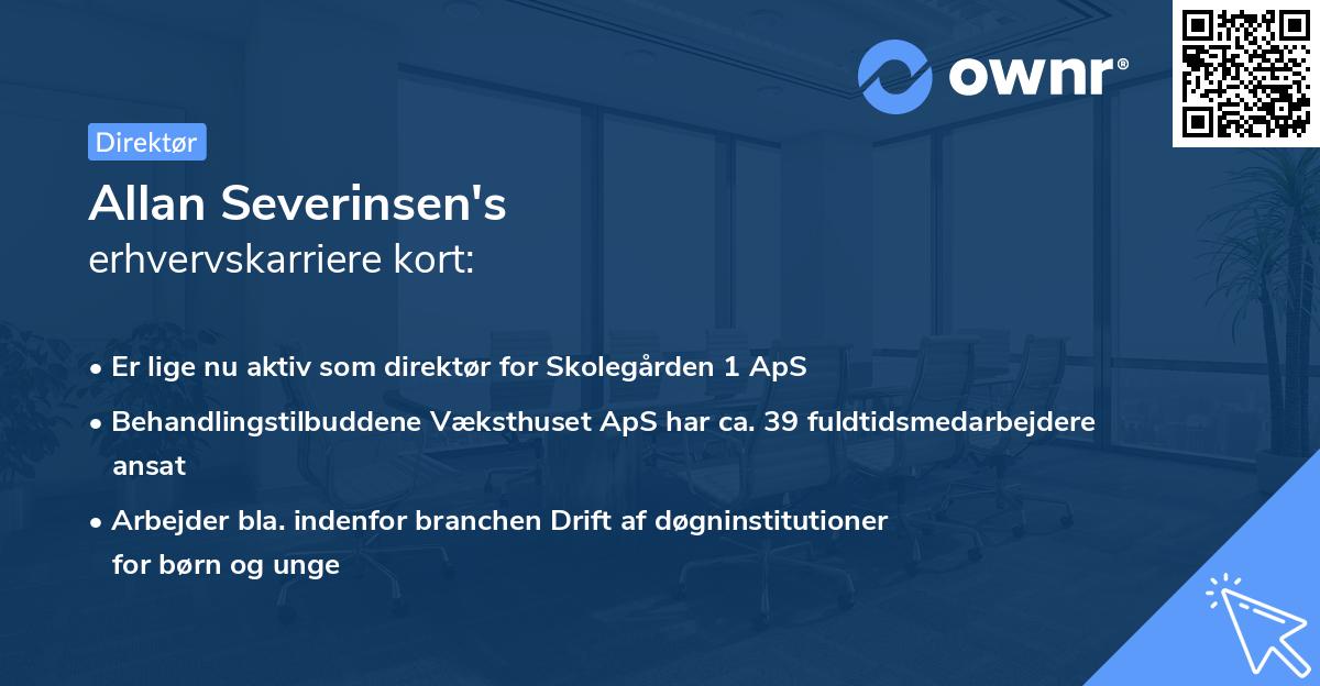 Allan Severinsen's erhvervskarriere kort