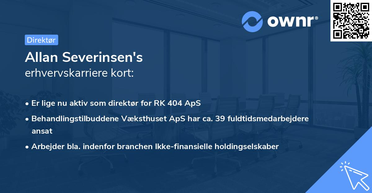 Allan Severinsen's erhvervskarriere kort