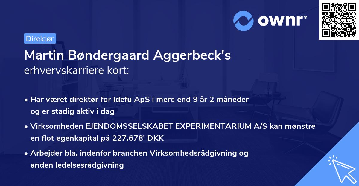Martin Bøndergaard Aggerbeck's erhvervskarriere kort