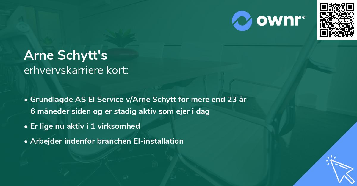 Arne Schytt's erhvervskarriere kort