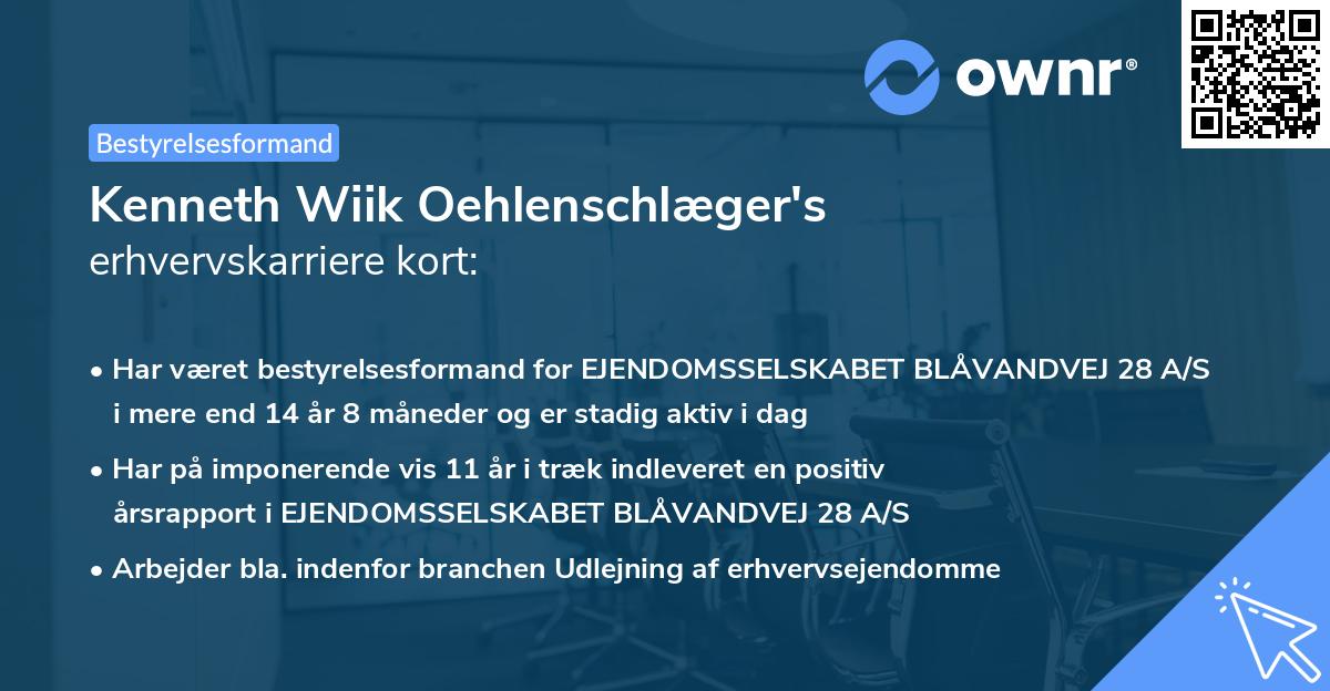 Kenneth Wiik Oehlenschlæger's erhvervskarriere kort