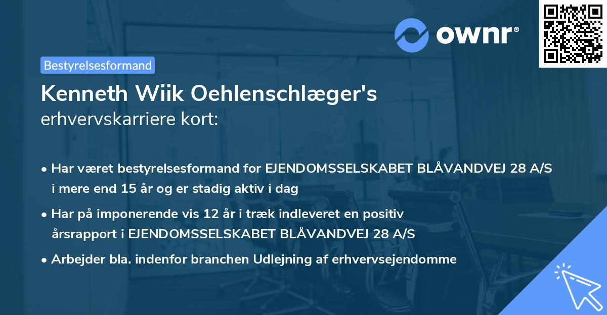 Kenneth Wiik Oehlenschlæger's erhvervskarriere kort