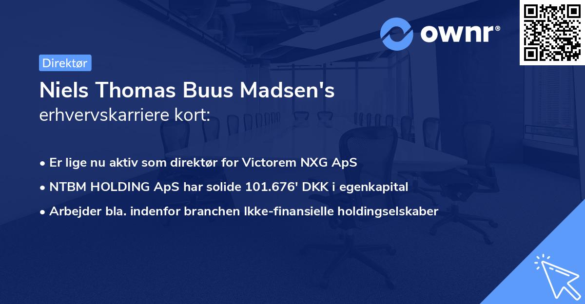 Niels Thomas Buus Madsen's erhvervskarriere kort