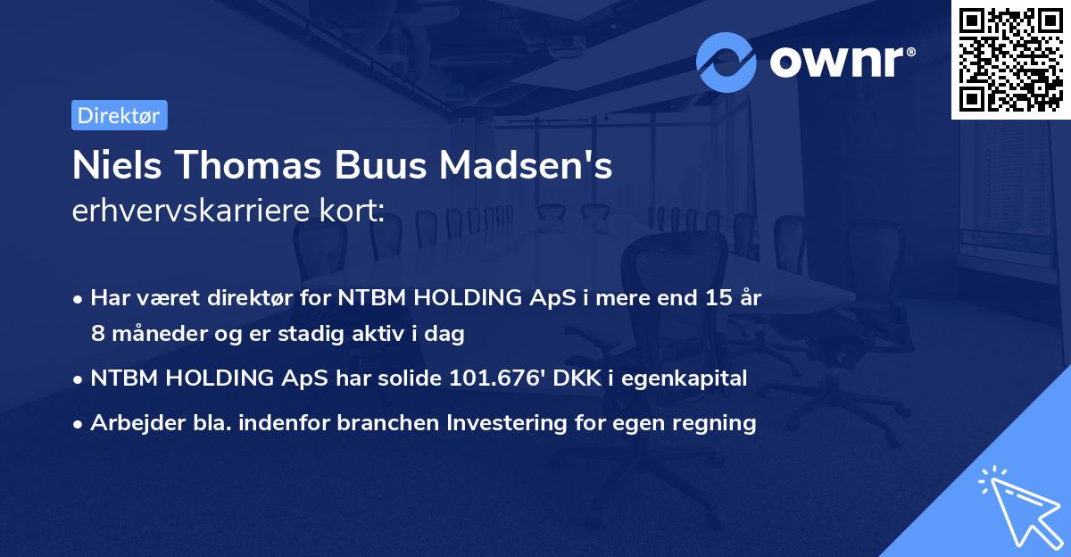 Niels Thomas Buus Madsen's erhvervskarriere kort