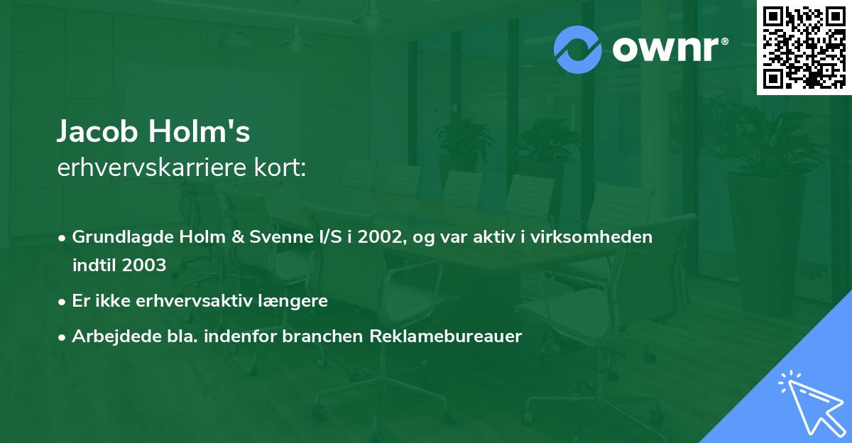 Jacob Holm's erhvervskarriere kort