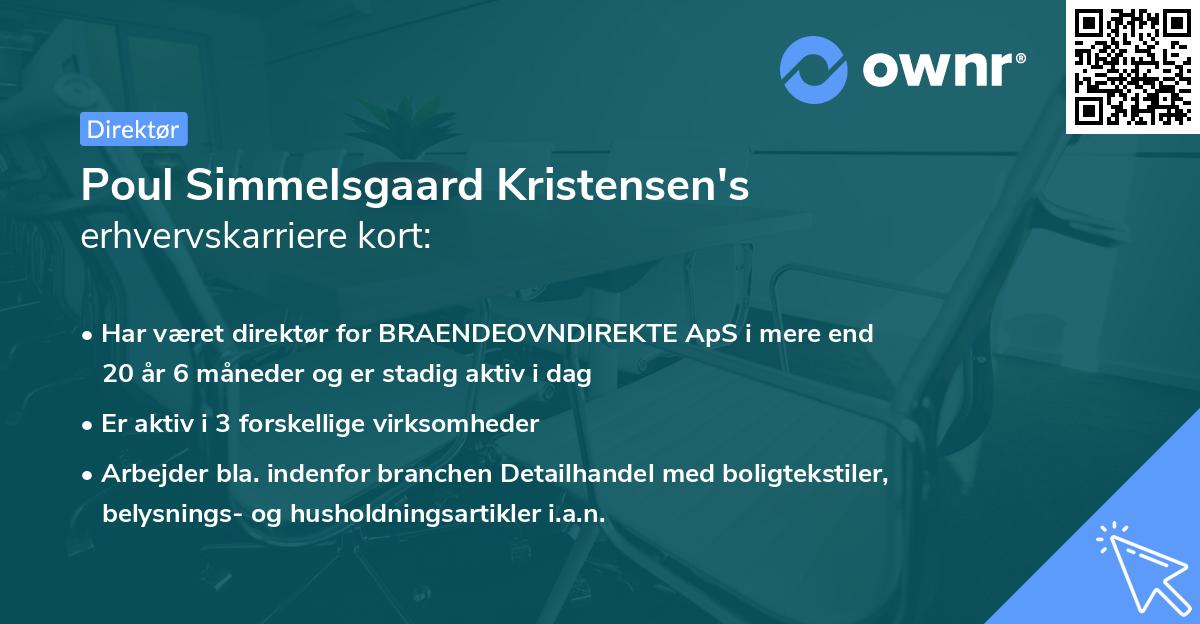 Poul Simmelsgaard Kristensen's erhvervskarriere kort