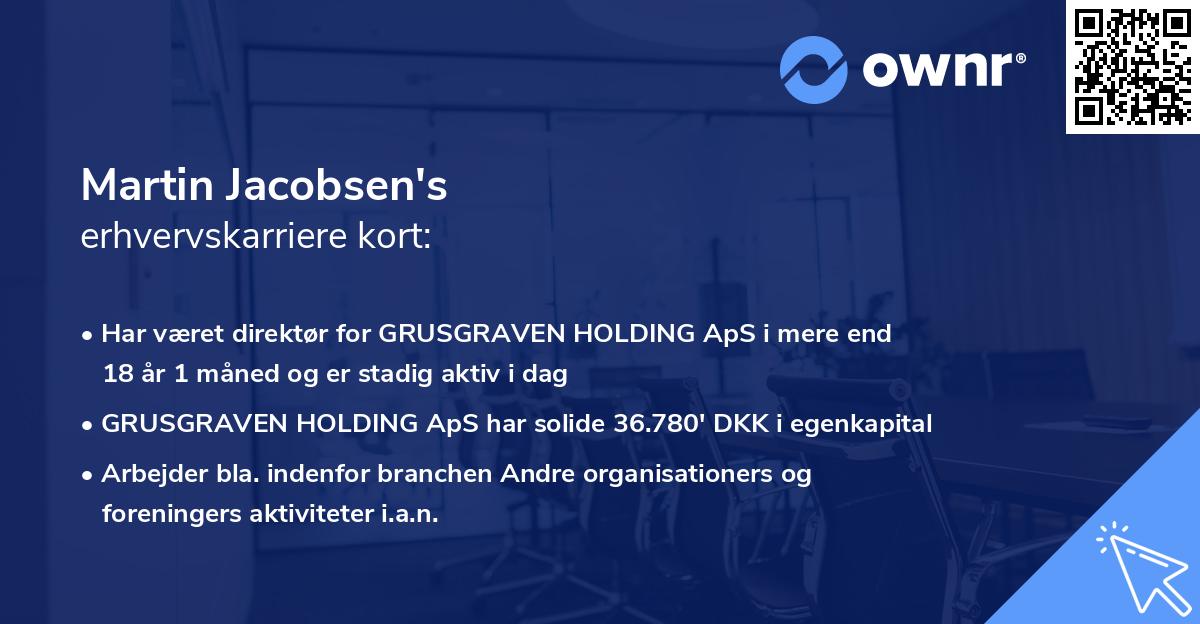 Martin Jacobsen's erhvervskarriere kort
