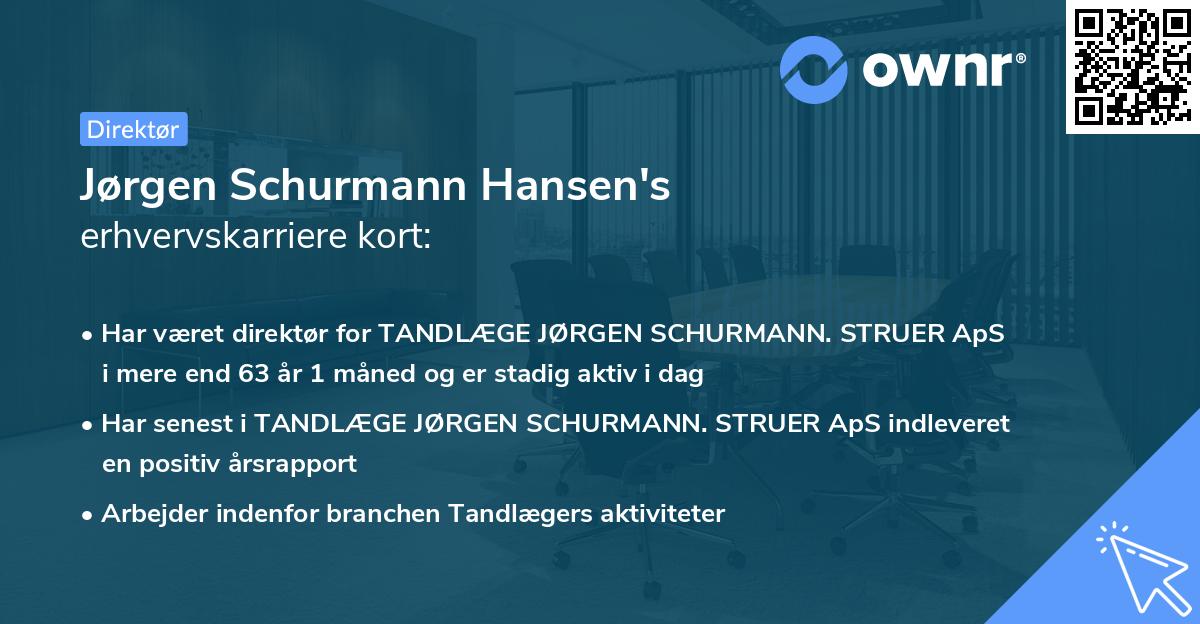 Jørgen Schurmann Hansen's erhvervskarriere kort